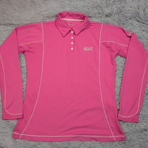 Under Armour Shirt Womens M Pink Interlaken Golf‎ Club Activewear Comfy Polo